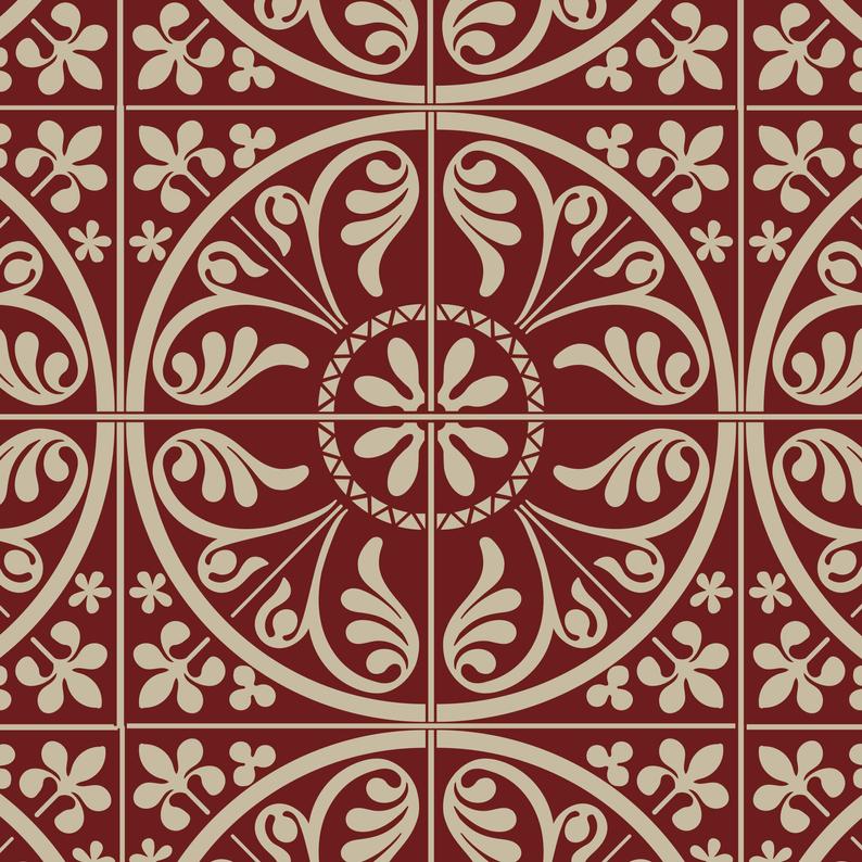 victorian tile stencil for painting on tiles