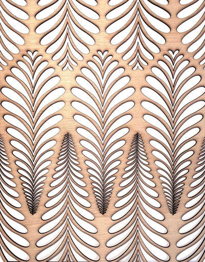 Art Deco leaf wooden panel - stencilup.co.uk