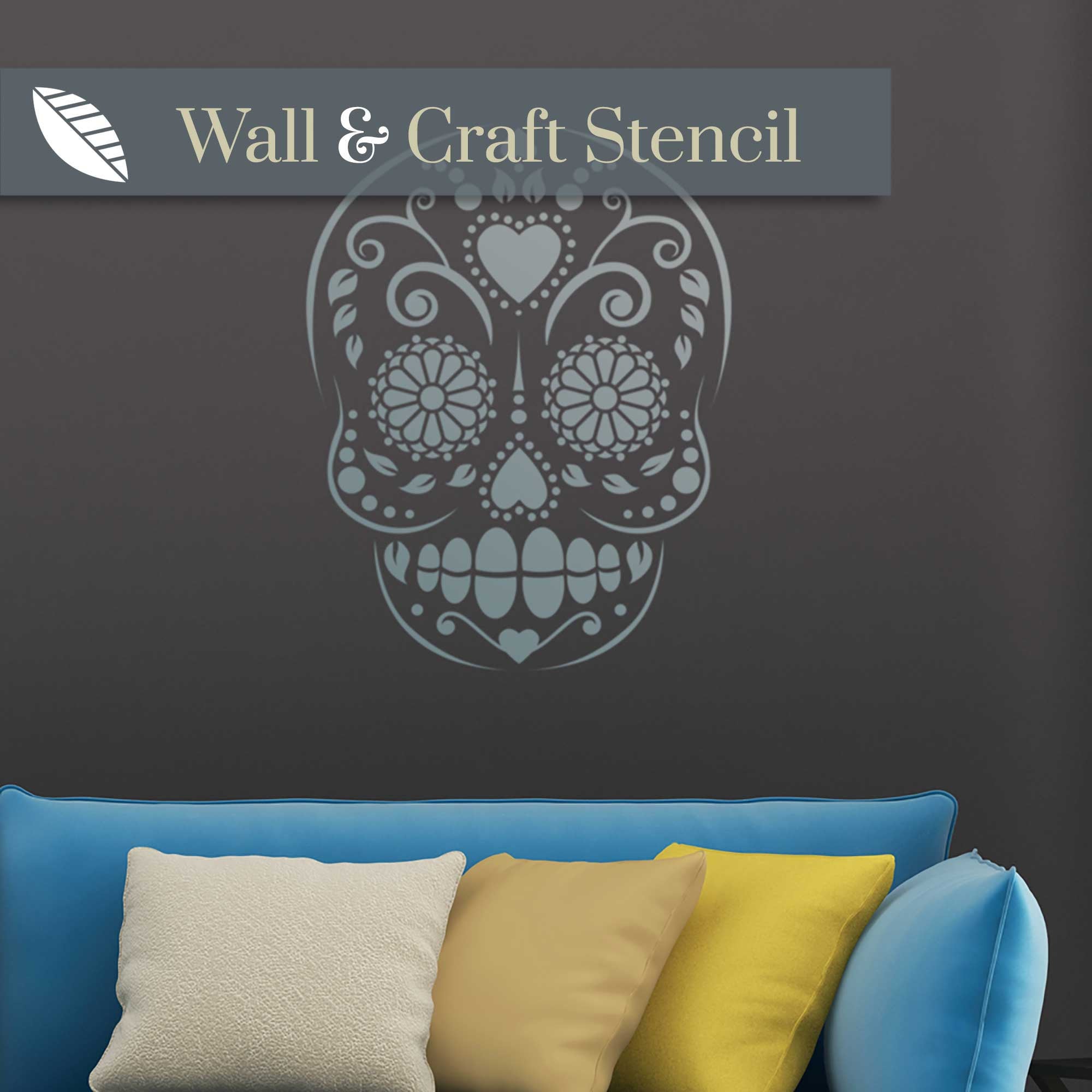 Candy Skull Motif Wall Stencil - Sugar Skull stencil – STENCIL UP
