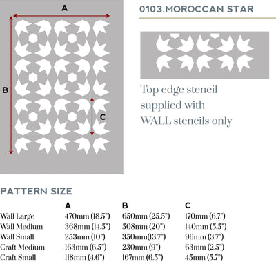Moroccan star stencil measurements