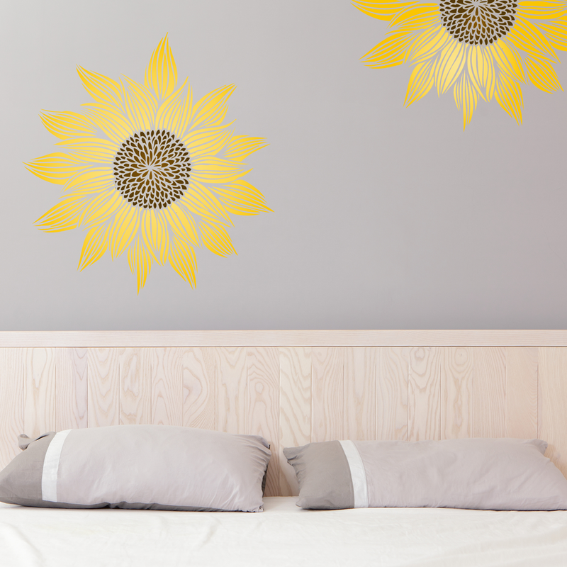 SUNFLOWER Wall Stencil - Stencil Up