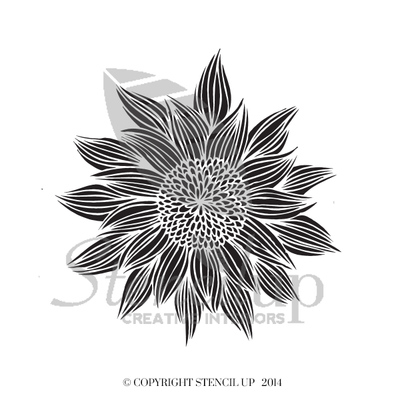 SUNFLOWER Wall Stencil - Stencil Up