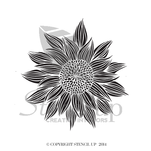 SUNFLOWER Wall Stencil - Stencil Up
