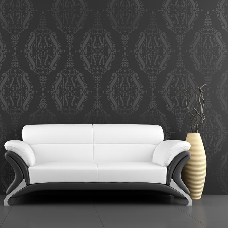 DOTTY DAMASK Wall Stencil - Stencil Up