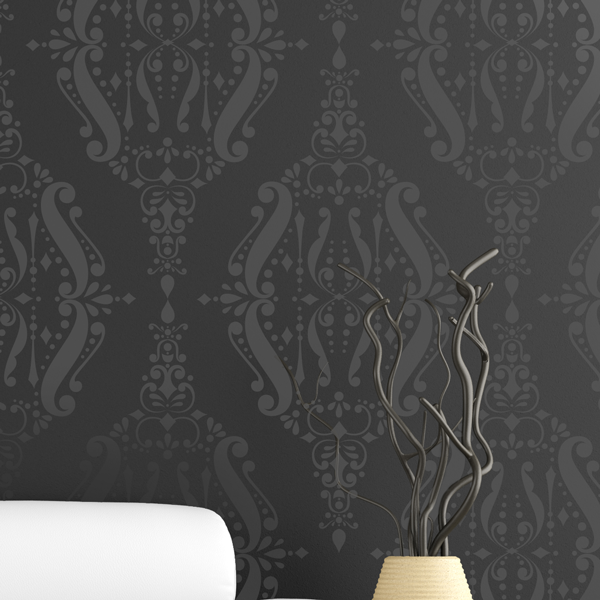 DOTTY DAMASK Wall Stencil - Stencil Up