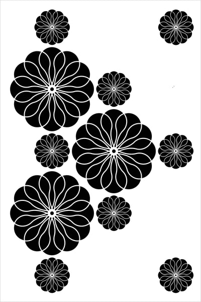REPEATING FLOWERS Wall Stencil - Stencil Up