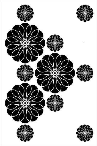 REPEATING FLOWERS Wall Stencil - Stencil Up