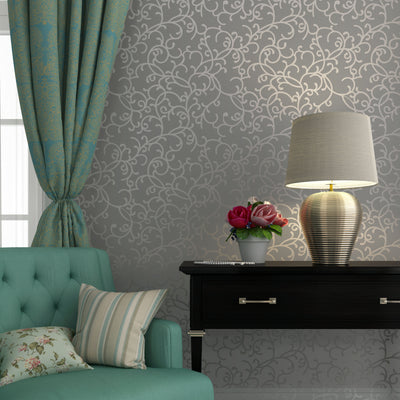 Italian scroll classic painted wall stencil