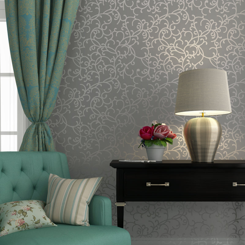 Italian scroll classic painted wall stencil