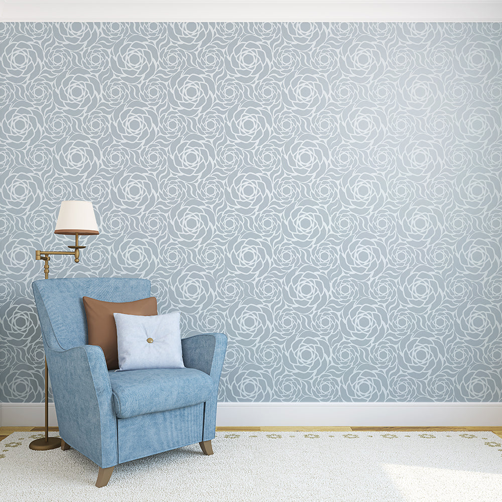English Rose floral wall stencil for home decor STENCIL UP