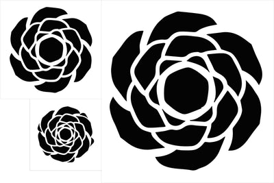 Rose Motif Painted Wall Stencil