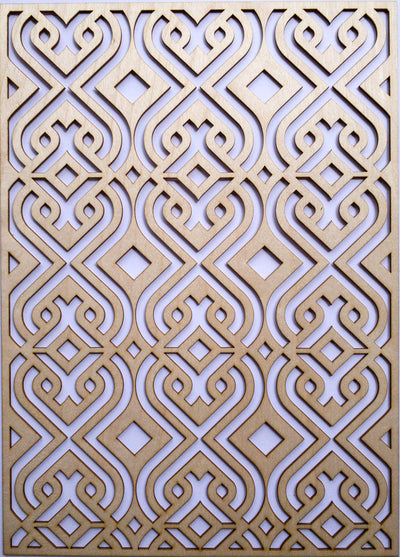 Moroccan wooden onlay panel -stencilup.co.uk