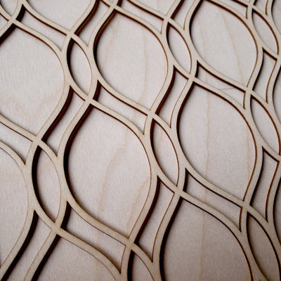 Retro Waves geometric wooden inlay / onlay