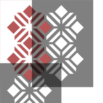 tilted square lattice craft stencil overlay guide