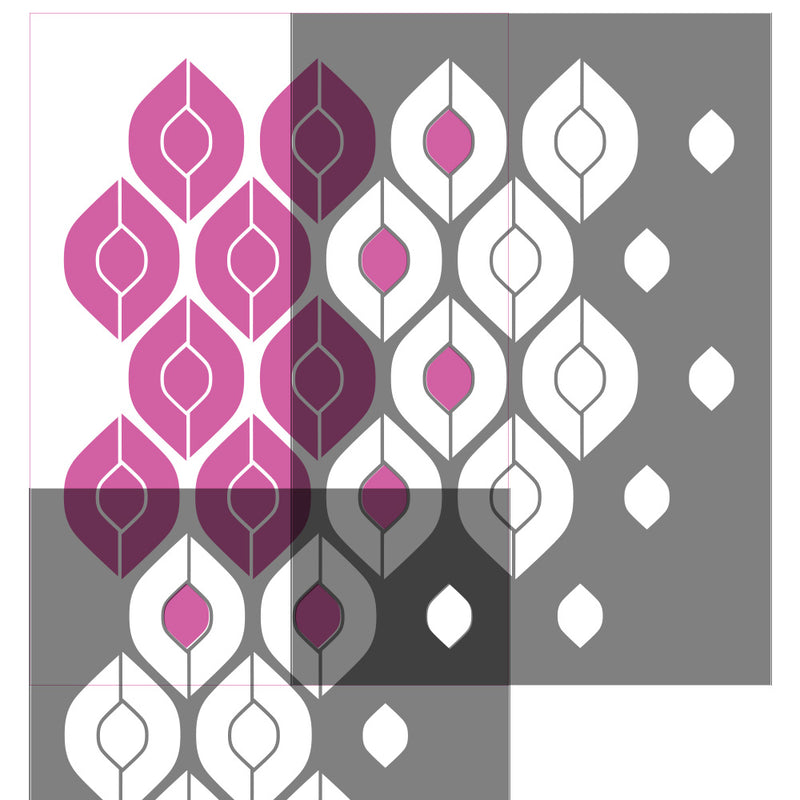 Retro Tulips stencil overlay guide