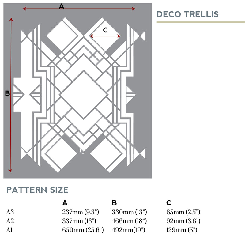 Deco Trellis Art Deco stencil - stencilup.co.uk