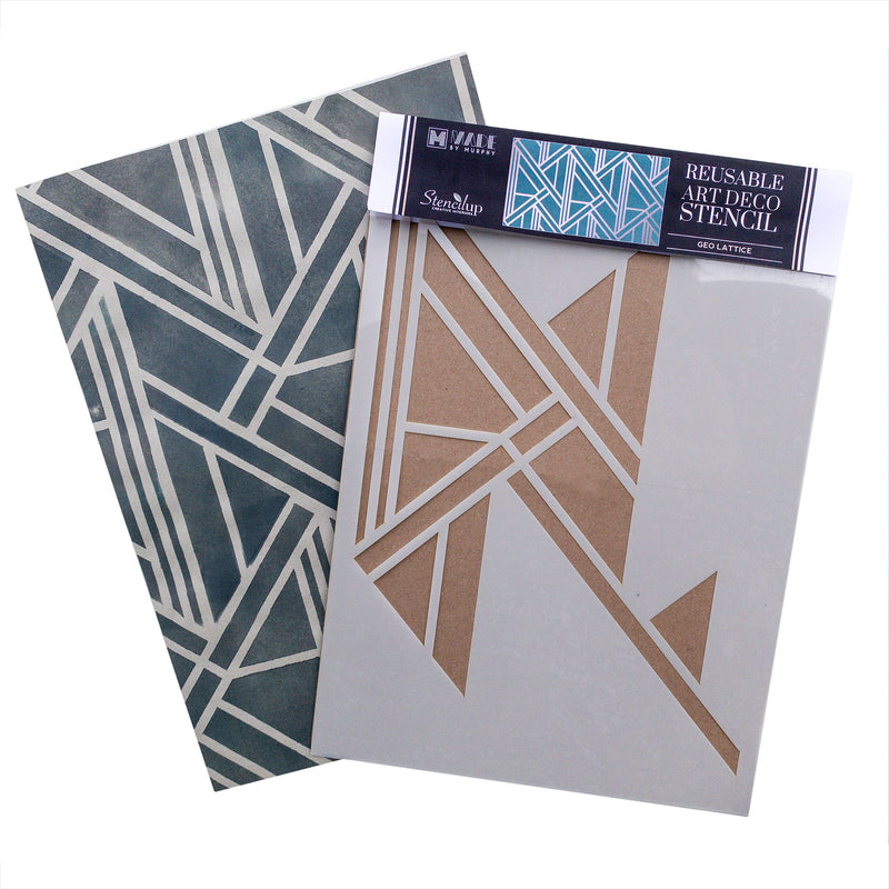 Geo Lattice Art deco stencil - stencilup.co.uk