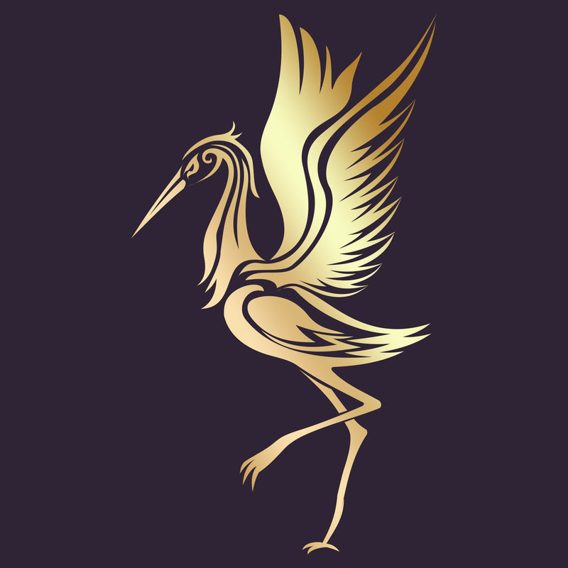 Crane stencil for painting - oriental chinoiserie design -s tencilup.co.uk - made by murphy