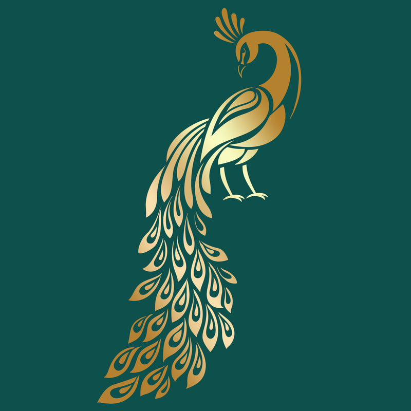 Peacock stencil for painting furniture - lotus collection - stencilup.co.uk Made by Murphy
