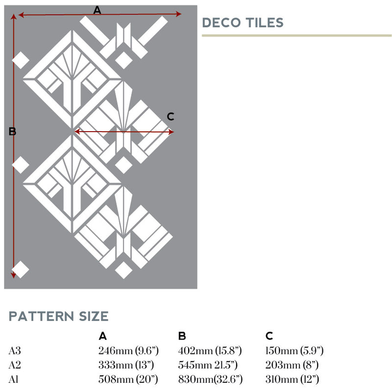 art deco tile stencil - stencil.co.uk