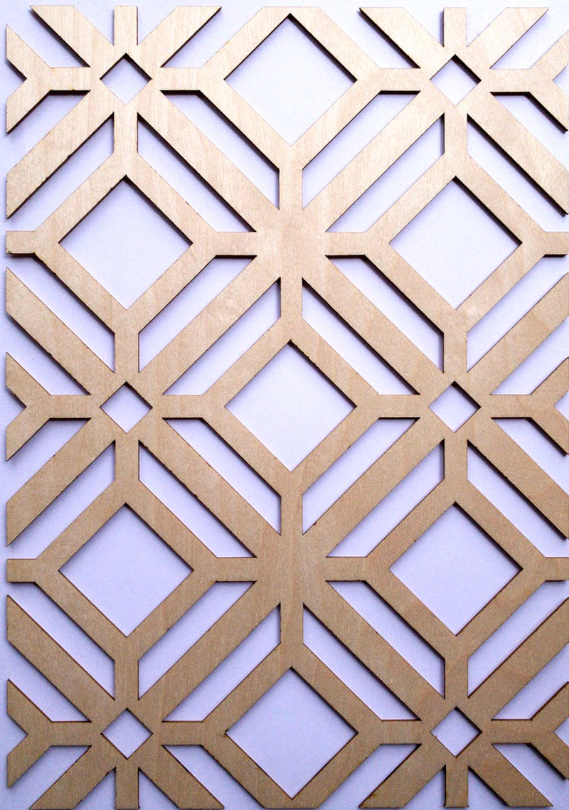 Tilted Square Lattice wooden inlay / onlay