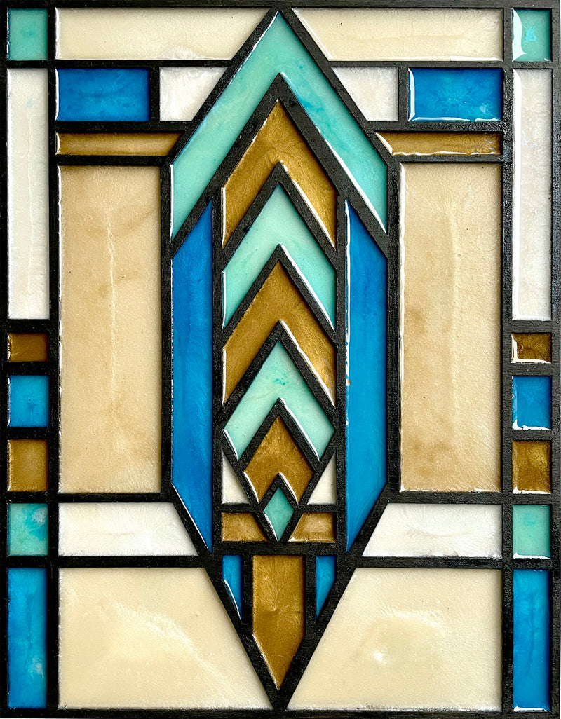 Timeless Tiffany Art Deco wooden panel -stencilup.co.uk