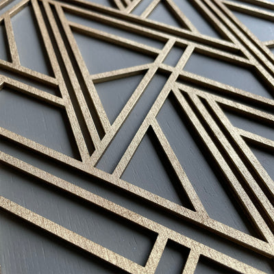 geo lattice geometric wooden panel - stencilup.co.uk