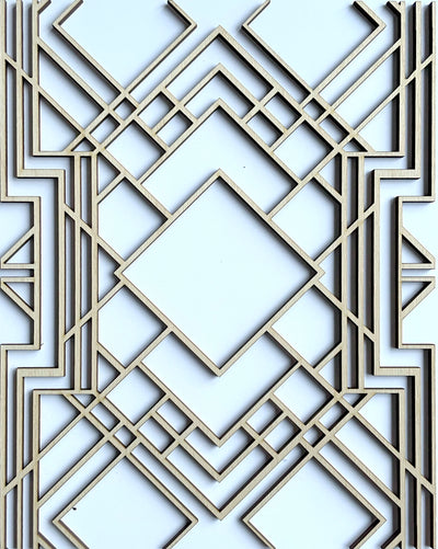Art Deco wooden panel - stencilup.co.uk
