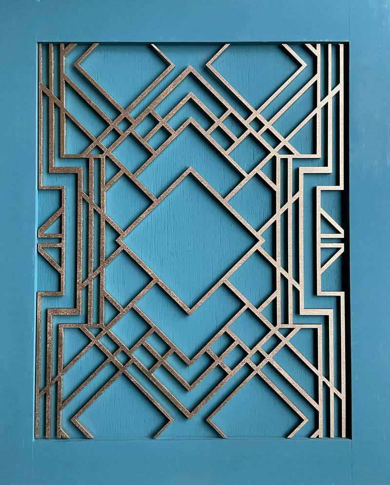 Art Deco wooden panel - stencilup.co.uk