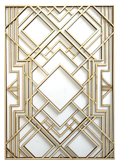 Deco Trellis - Art Deco multi layered wooden inlay / onlay