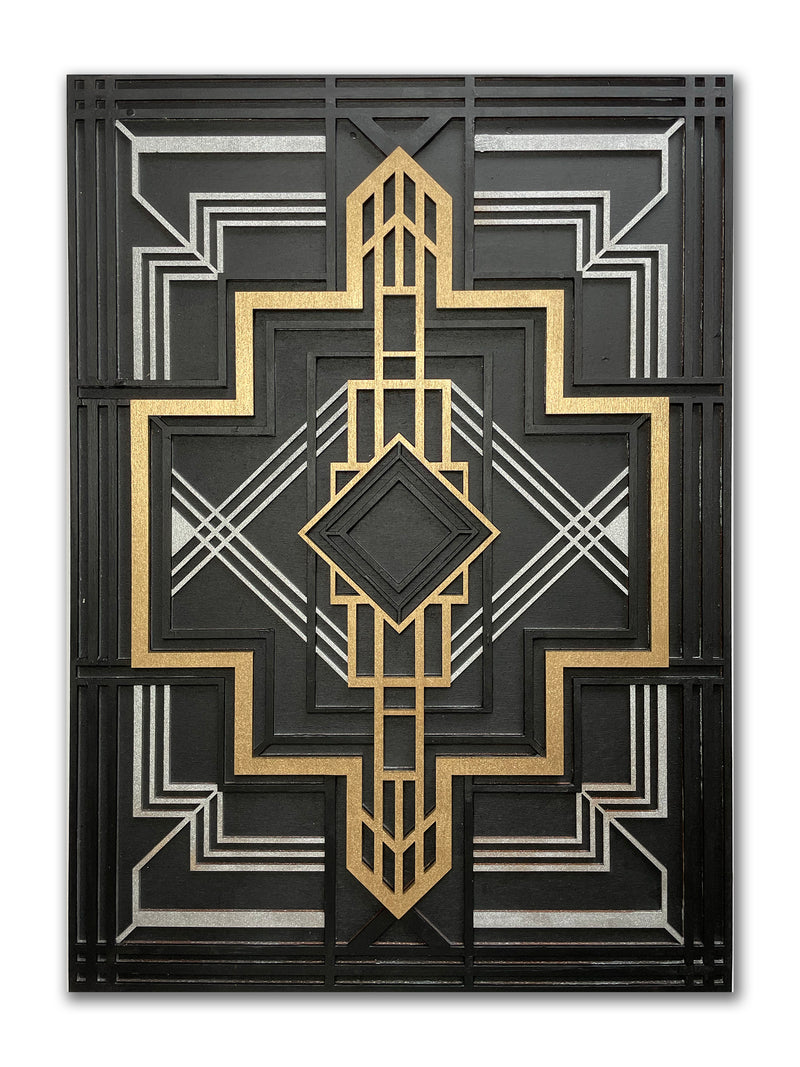 Empire - Art Deco multi layered wooden inlay / onlay