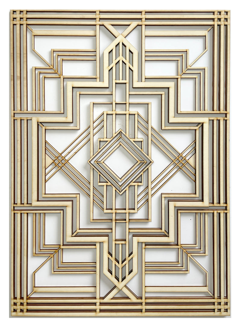 Empire - Art Deco multi layered wooden inlay / onlay