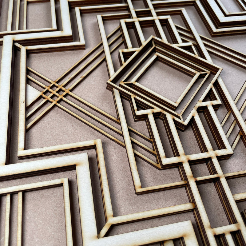 Empire - Art Deco multi layered wooden inlay / onlay