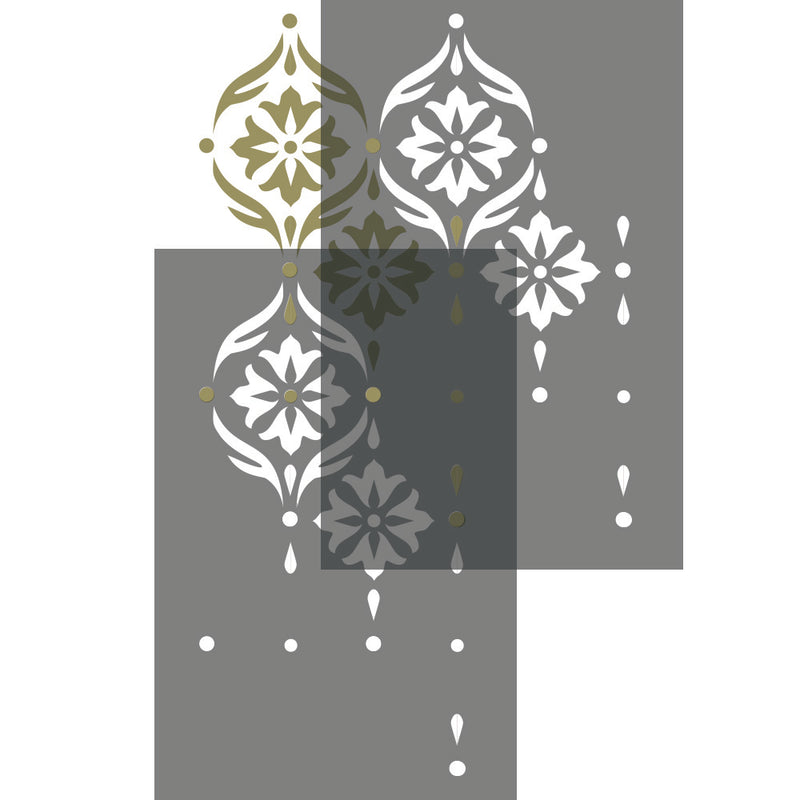 Simple Damask A4 stencil overlay