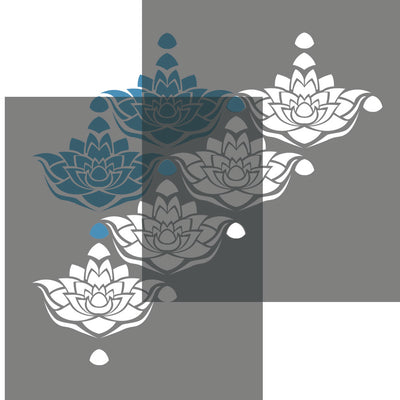 craft stencil, lotus pattern design