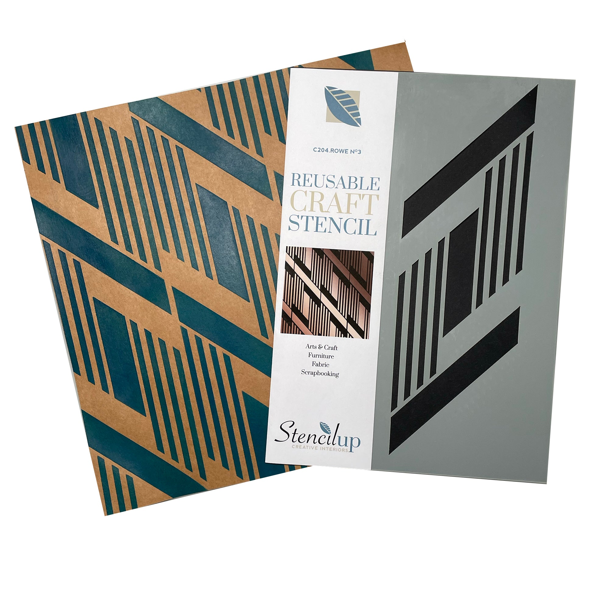 Row no3 geometric Stencil stencil for painting STENCIL UP