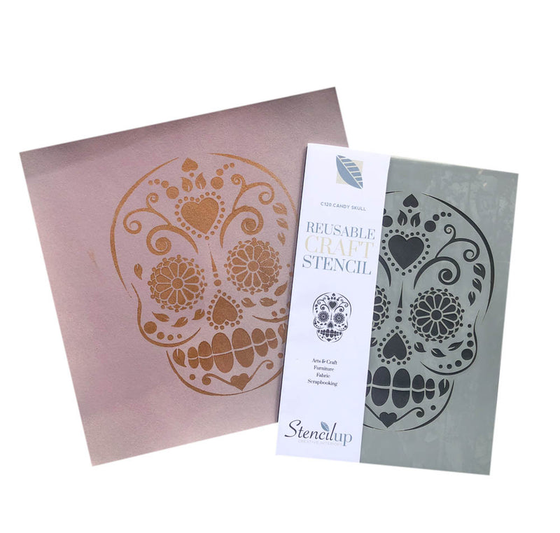 Candy Skull - Sugar Skull craft stencil - stencilup.co.uk