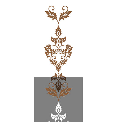 DAMASK HEARTS Wall Stencil - Stencil Up