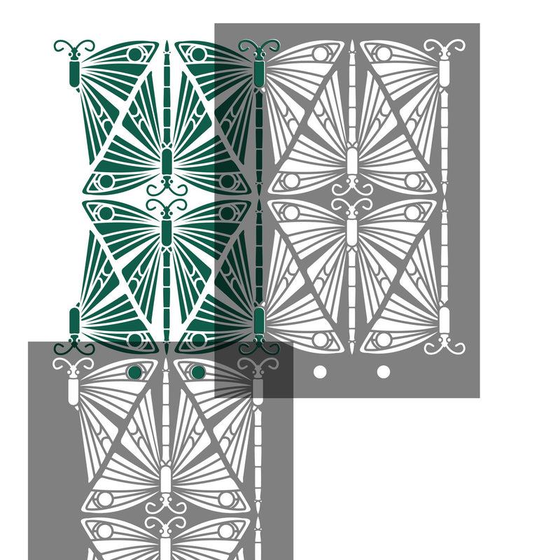 Art Nouveau stencil - Art Nouveau Butterfly stencil - stencil.co.uk
