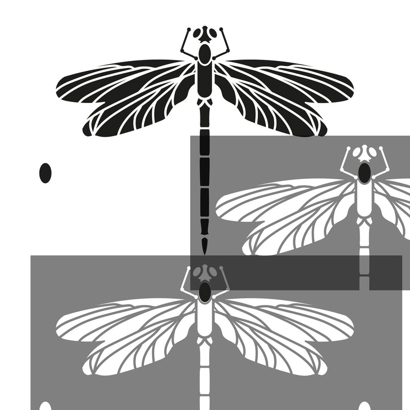 Art Nouveau Dragonfly stencil for painting - stencilup.co.uk