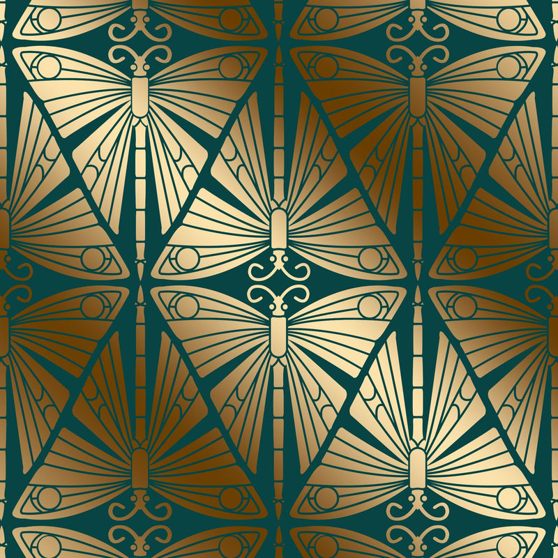 Art Nouveau stencil - Art Nouveau Butterfly stencil - stencil.co.uk