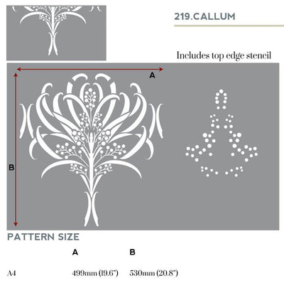 Voysey Callum stencil for painting walls - stencil.co.uk