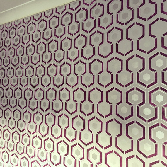 hicks hexagon wall stencil