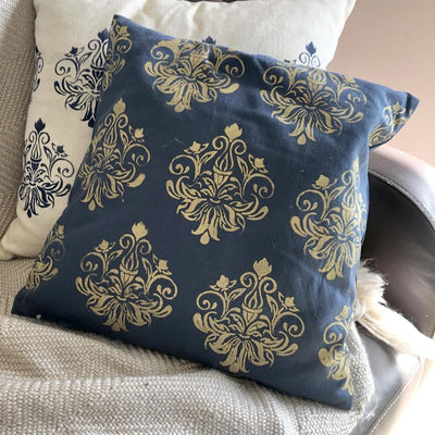 damask stencil for painting fabric