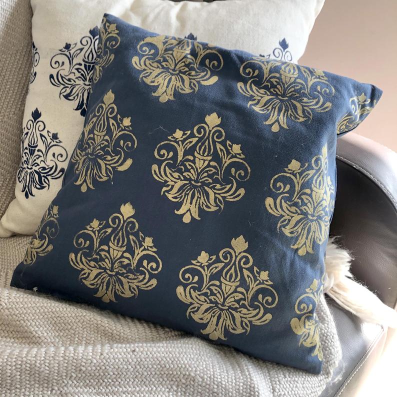 damask stencil for painting fabric