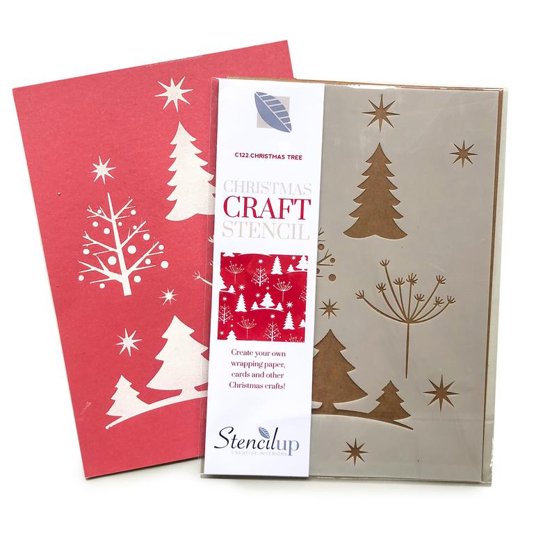 Christmas tree craft stencil - repeating pattern