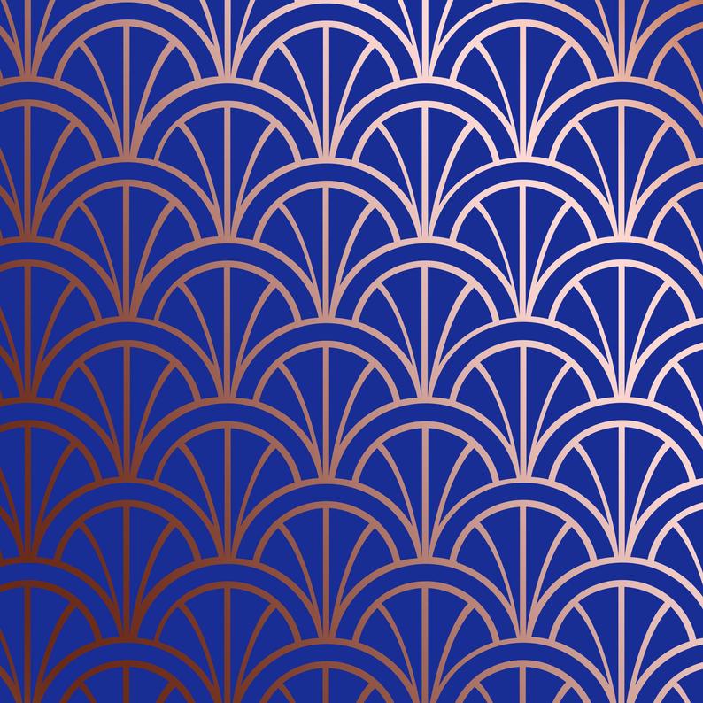 art deco wall stencil pattern