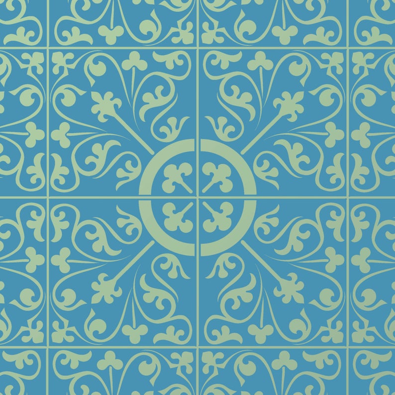 Verulam Tile Stencil for Walls and Floors