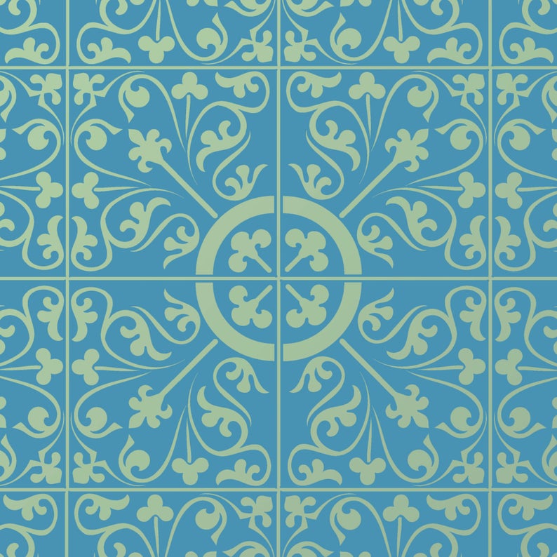 Verulam Tile Stencil for Walls and Floors