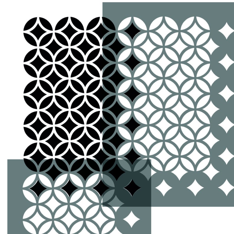 Ellipses and Diamonds Furniture Stencil